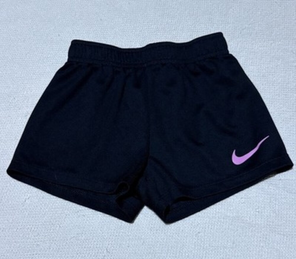 Nike Small 4-5Y Girl Athletic Running Shorts Black Pink Swoosh